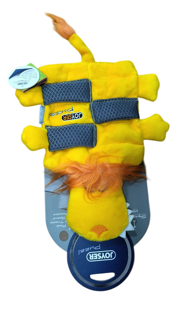Joyser Lion Puzzl Squeaker Dog Toy - Yellow